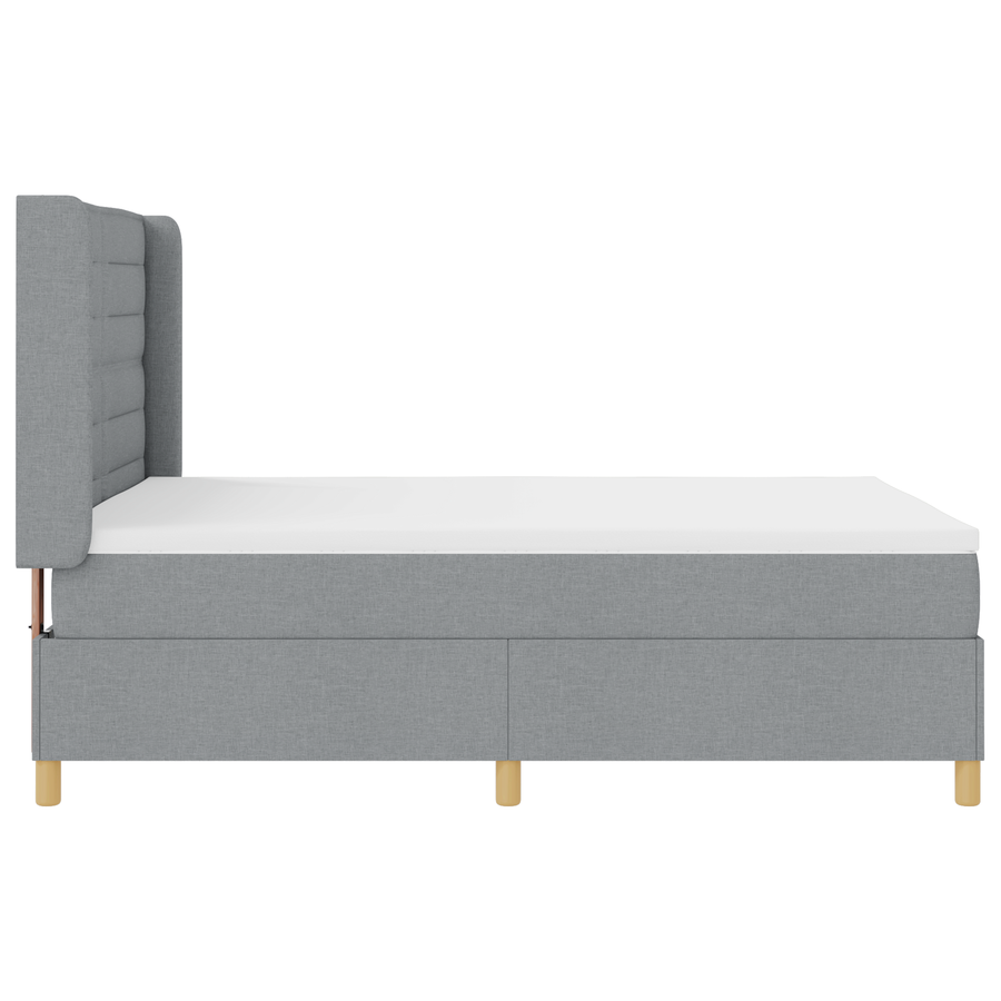 Boxspringbed met matras en LED stof lichtgrijs 140x200 cm