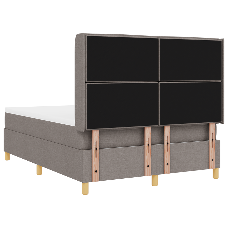 Boxspringbed met matras en LED stof taupe 140x200 cm