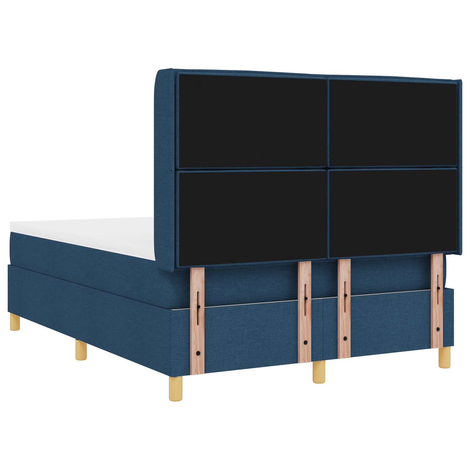 Boxspringbed met matras en LED stof blauw 140x200 cm