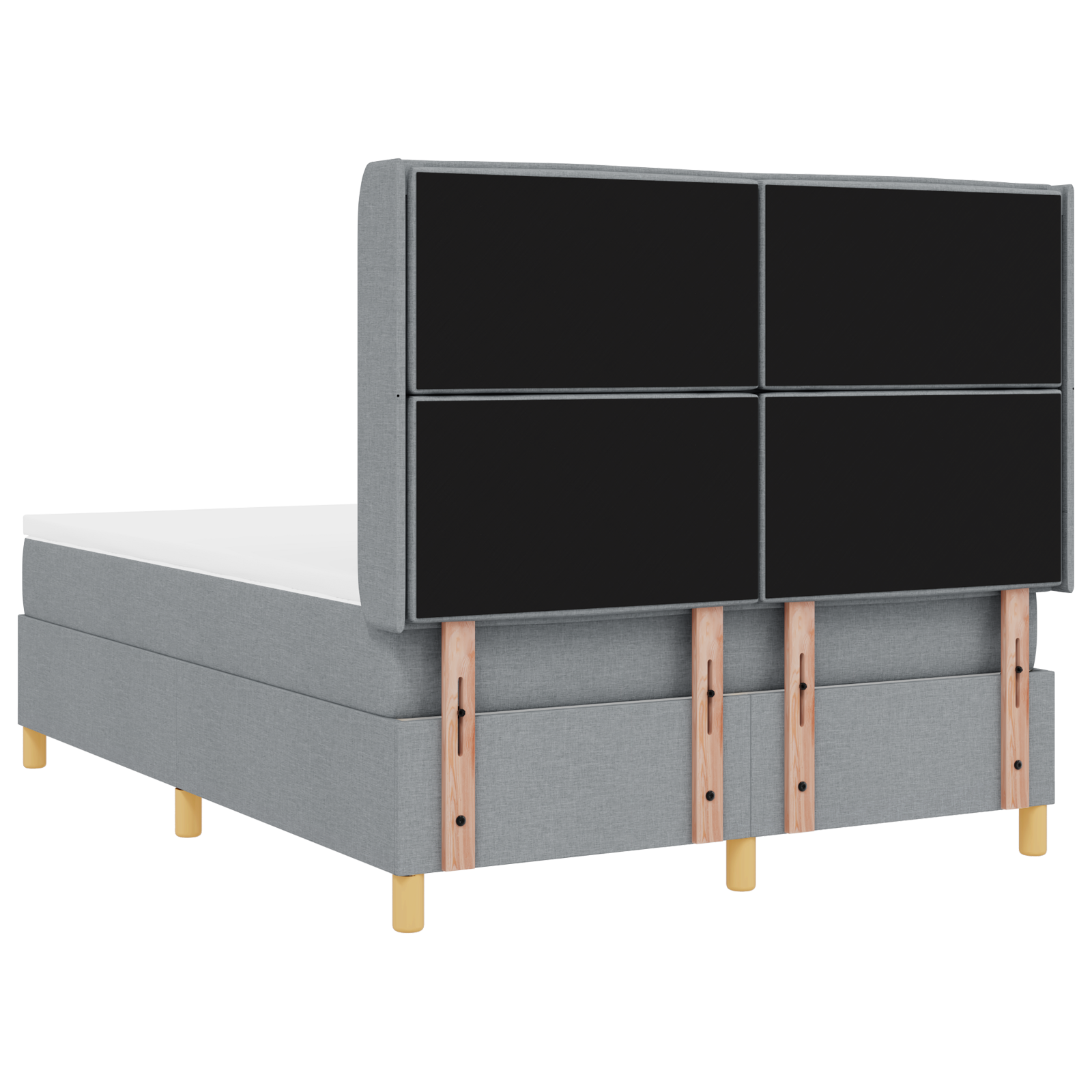 Boxspringbed met matras en LED stof lichtgrijs 160x200 cm