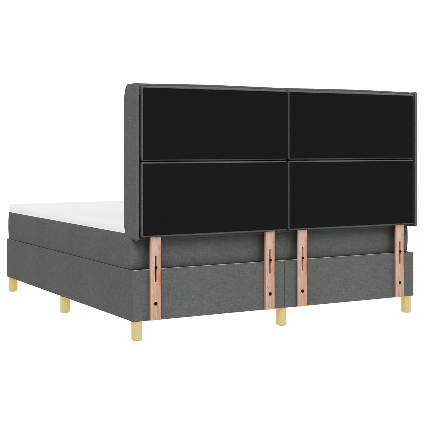Boxspringbed met matras en LED stof donkergrijs 180x200 cm