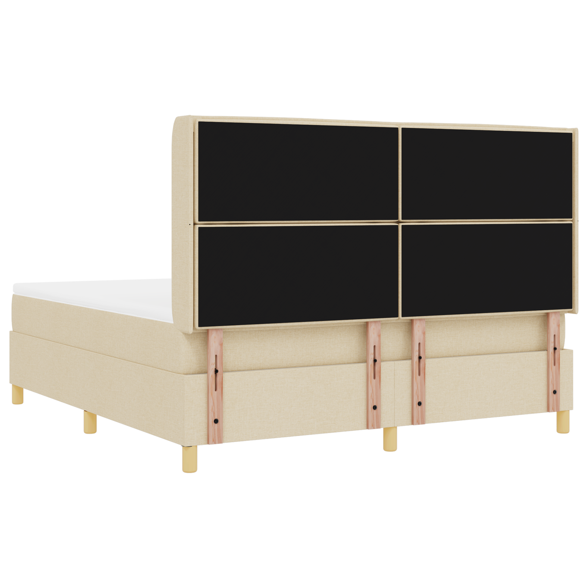 Boxspringbed met matras en LED stof crèmekleurig 180x200 cm