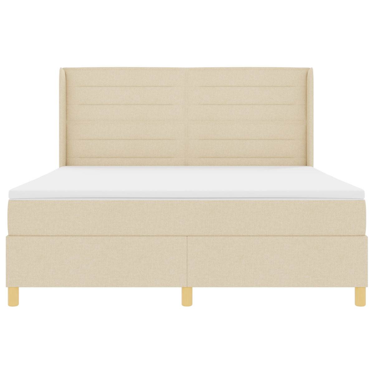 Boxspringbed met matras en LED stof crèmekleurig 180x200 cm