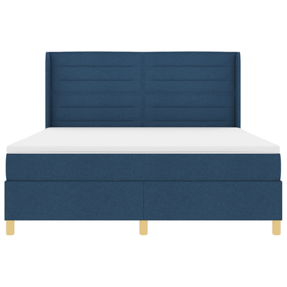 Boxspringbed met matras en LED stof blauw 180x200 cm