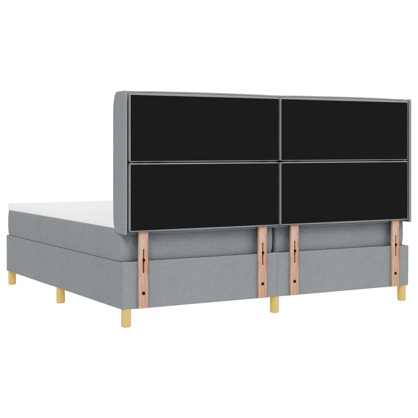 Boxspringbed met matras en LED stof lichtgrijs 200x200 cm