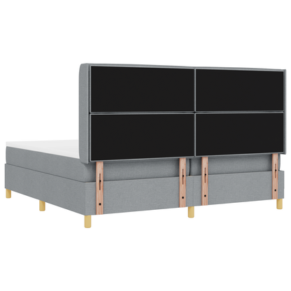 Boxspringbed met matras en LED stof lichtgrijs 200x200 cm