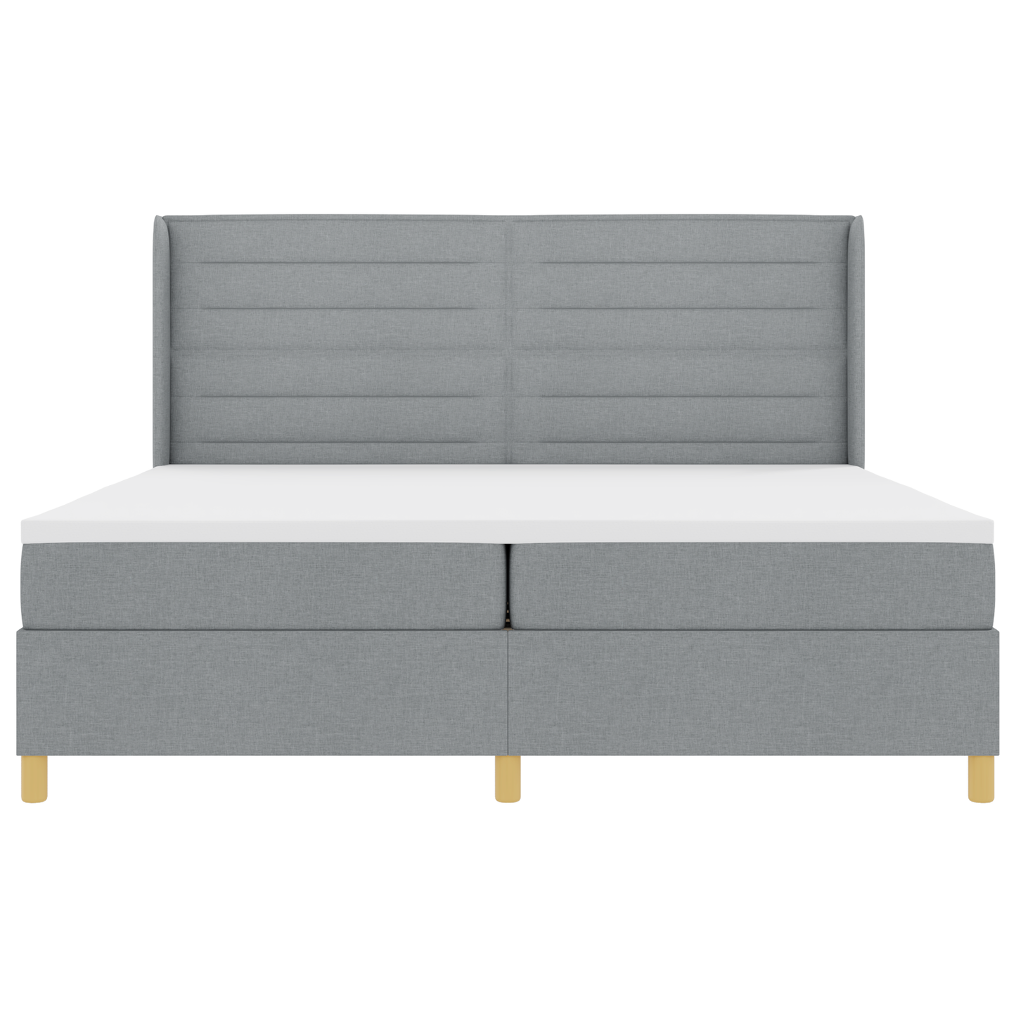 Boxspringbed met matras en LED stof lichtgrijs 200x200 cm
