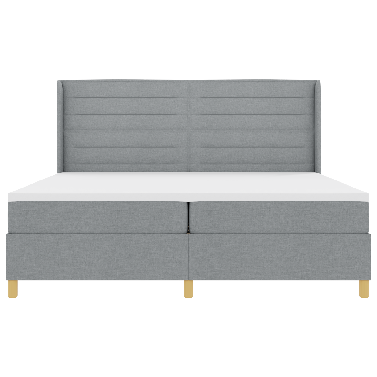 Boxspringbed met matras en LED stof lichtgrijs 200x200 cm