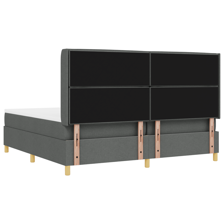Boxspringbed met matras en LED stof donkergrijs 200x200 cm