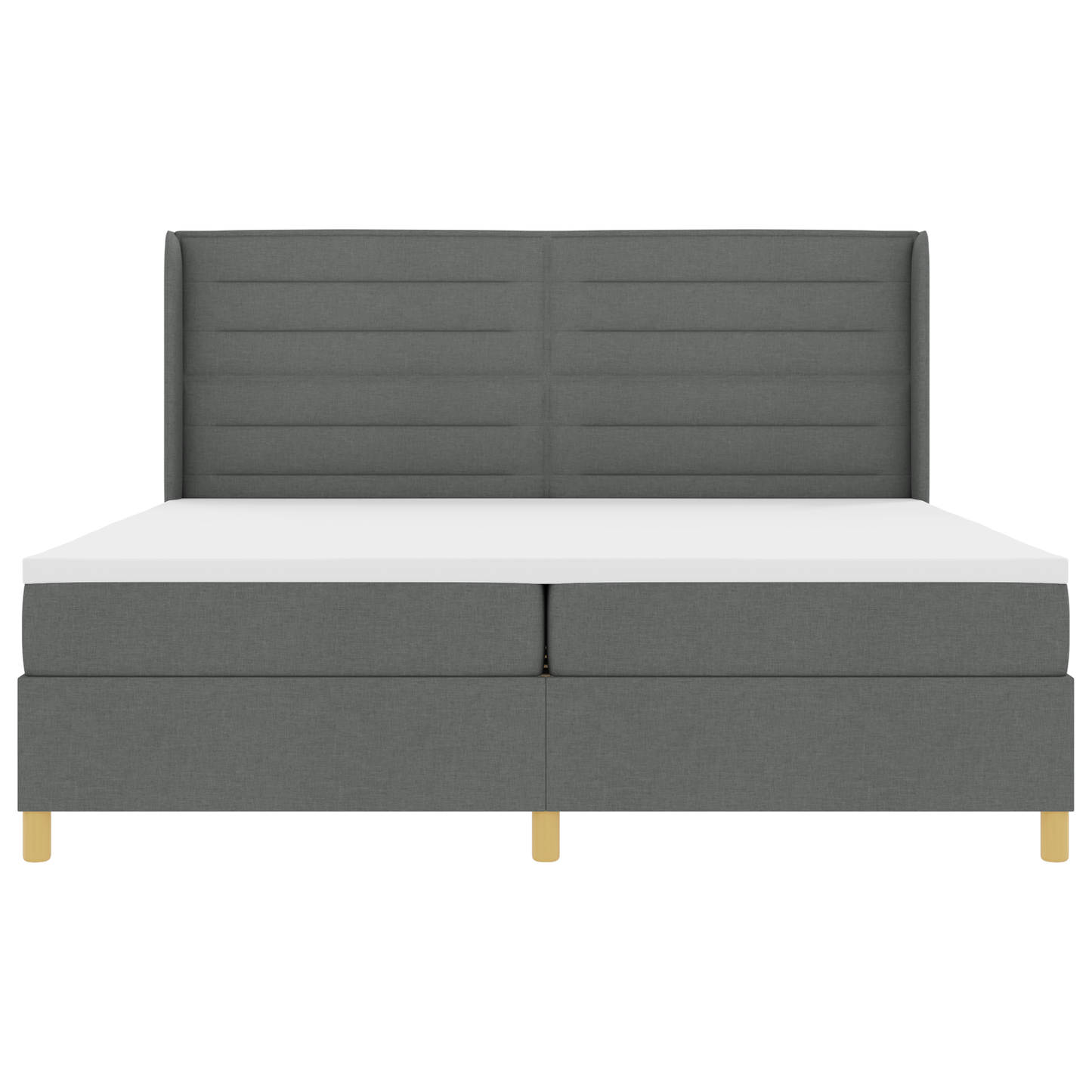 Boxspringbed met matras en LED stof donkergrijs 200x200 cm