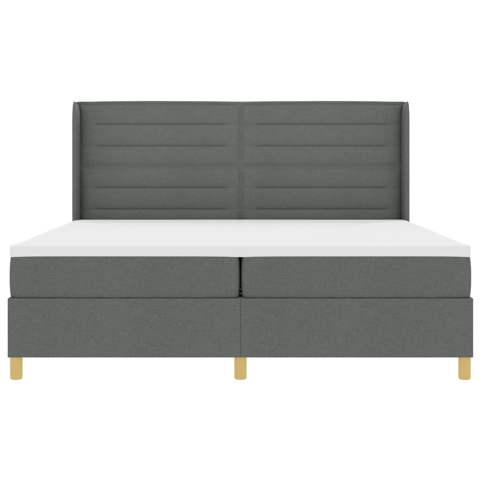 Boxspringbed met matras en LED stof donkergrijs 200x200 cm
