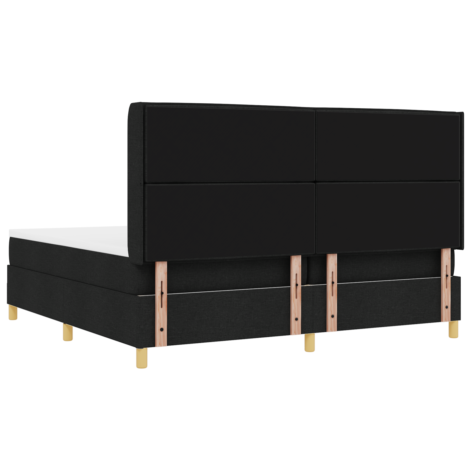 Boxspringbed met matras en LED stof zwart 200x200 cm