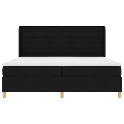Boxspringbed met matras en LED stof zwart 200x200 cm