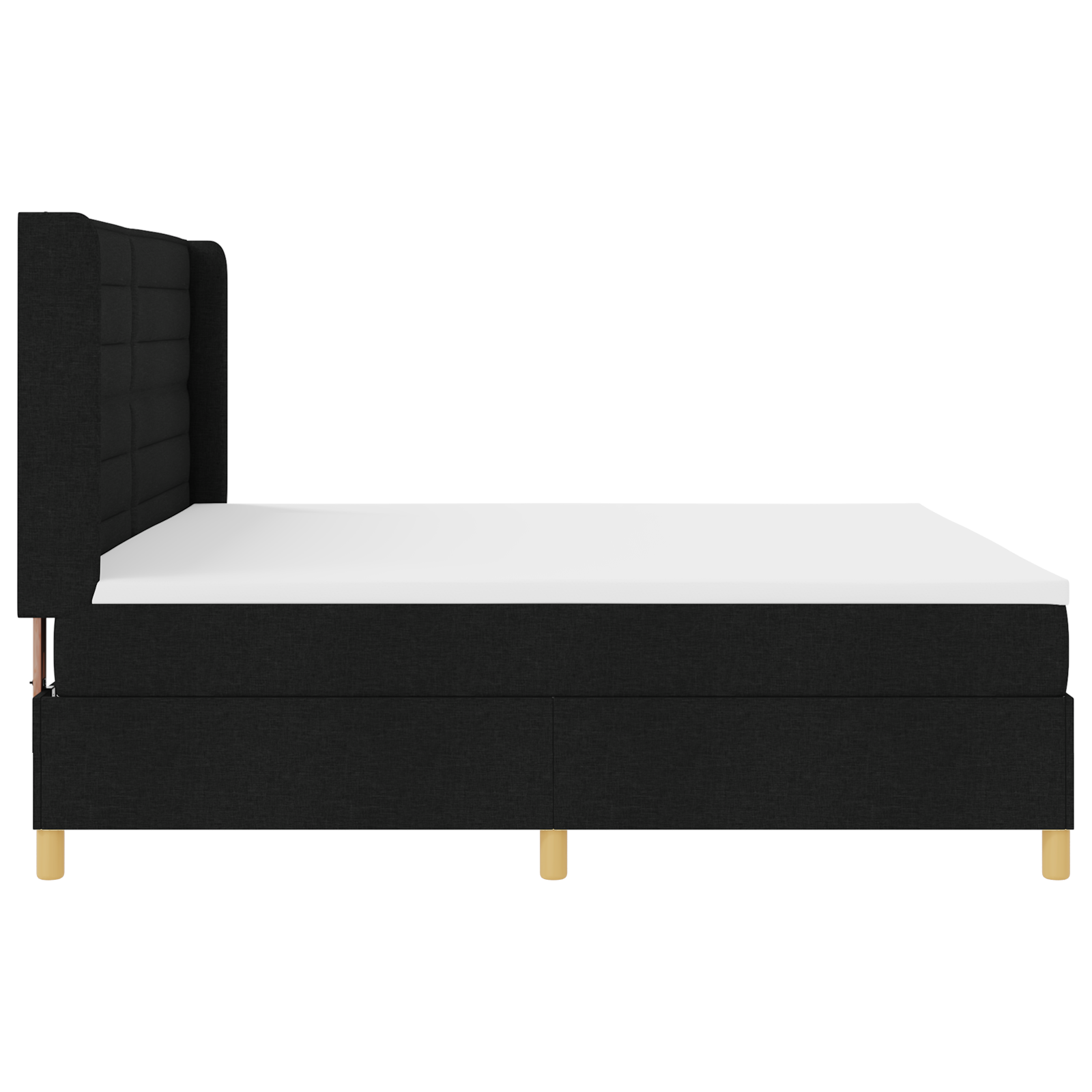 Boxspringbed met matras en LED stof zwart 200x200 cm