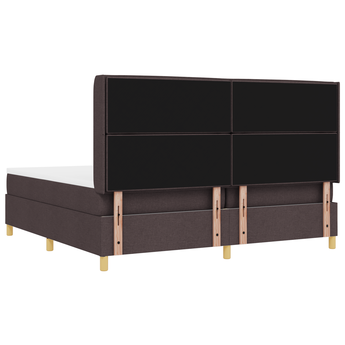 Boxspringbed met matras en LED stof donkerbruin 200x200 cm