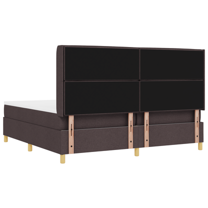 Boxspringbed met matras en LED stof donkerbruin 200x200 cm