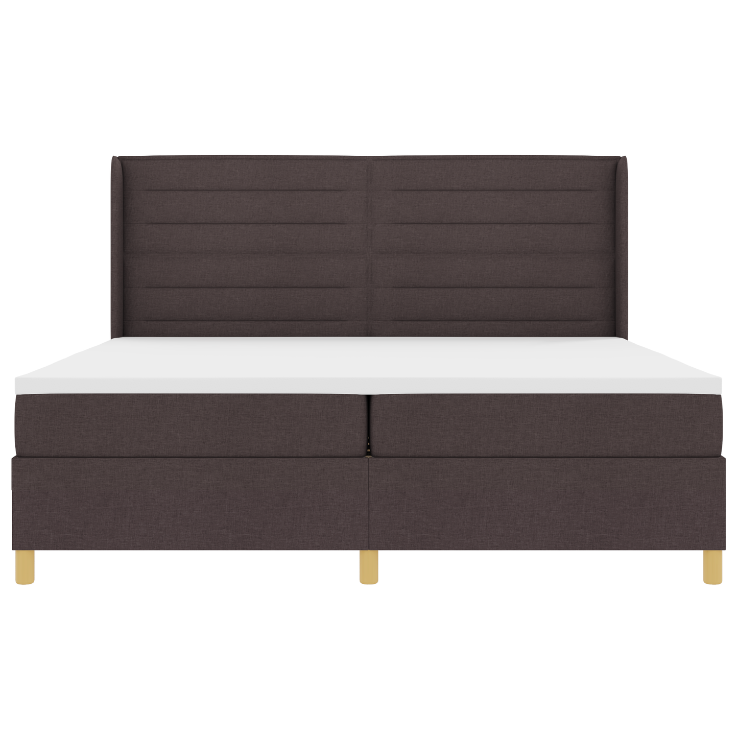 Boxspringbed met matras en LED stof donkerbruin 200x200 cm