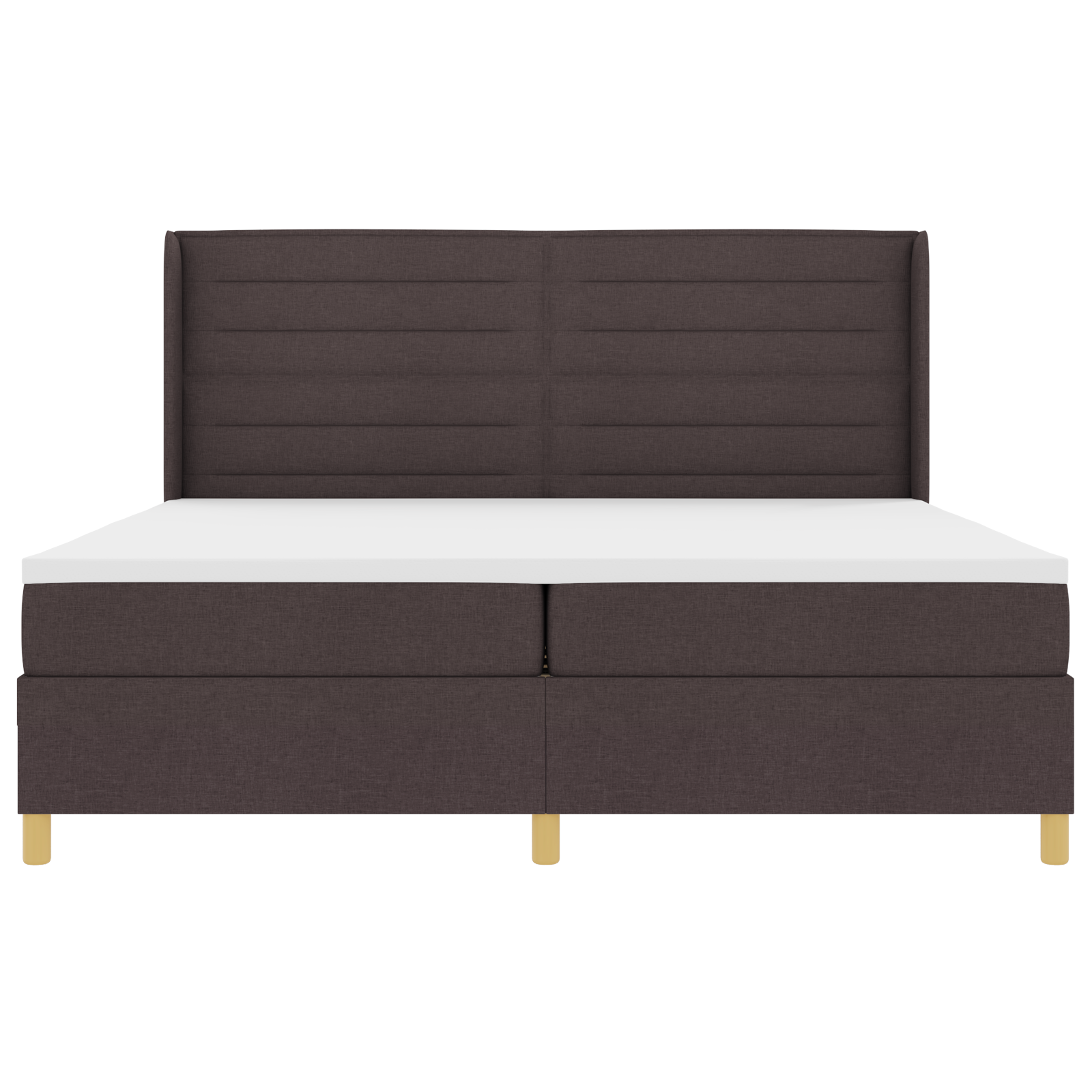 Boxspringbed met matras en LED stof donkerbruin 200x200 cm
