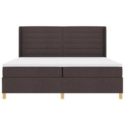 Boxspringbed met matras en LED stof donkerbruin 200x200 cm