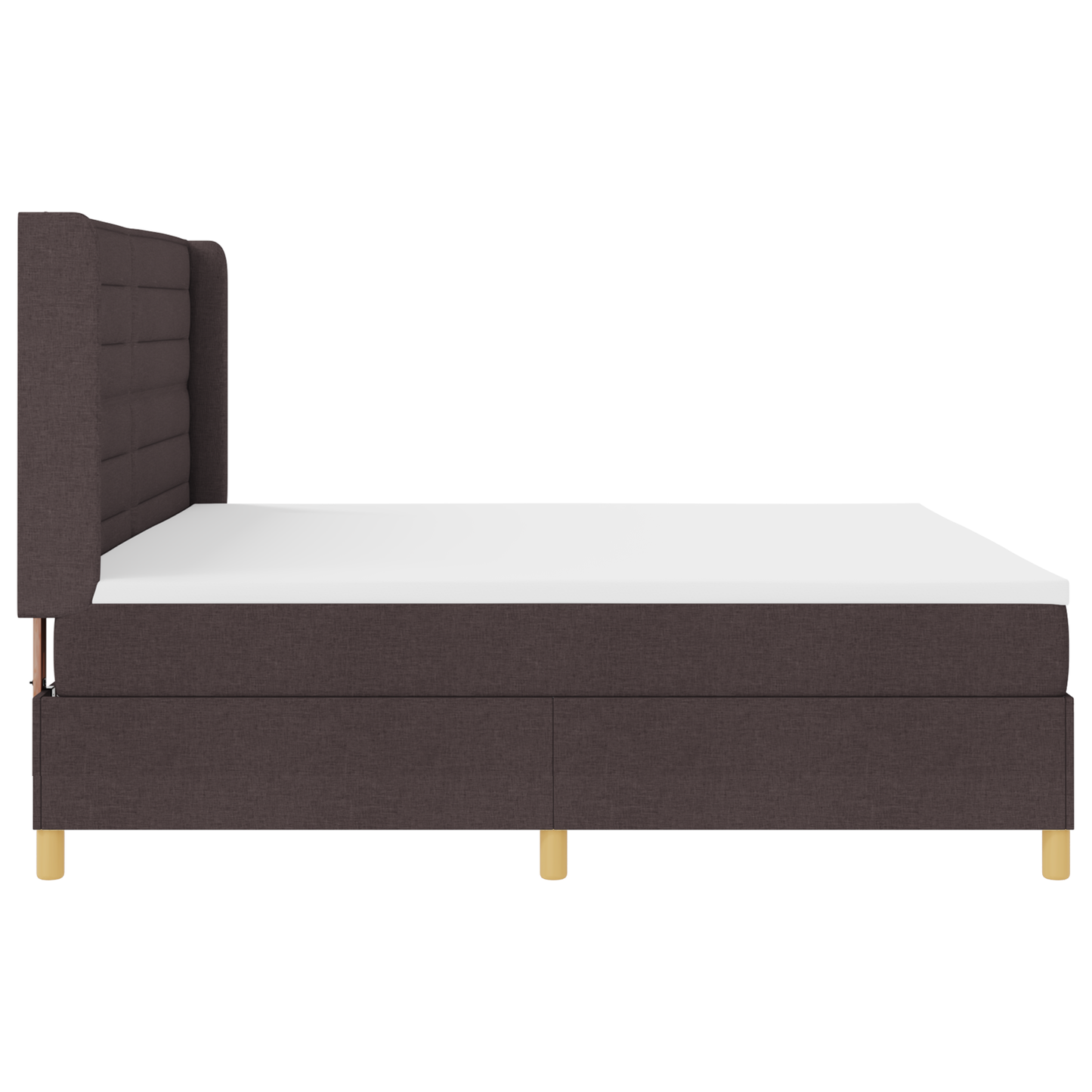 Boxspringbed met matras en LED stof donkerbruin 200x200 cm
