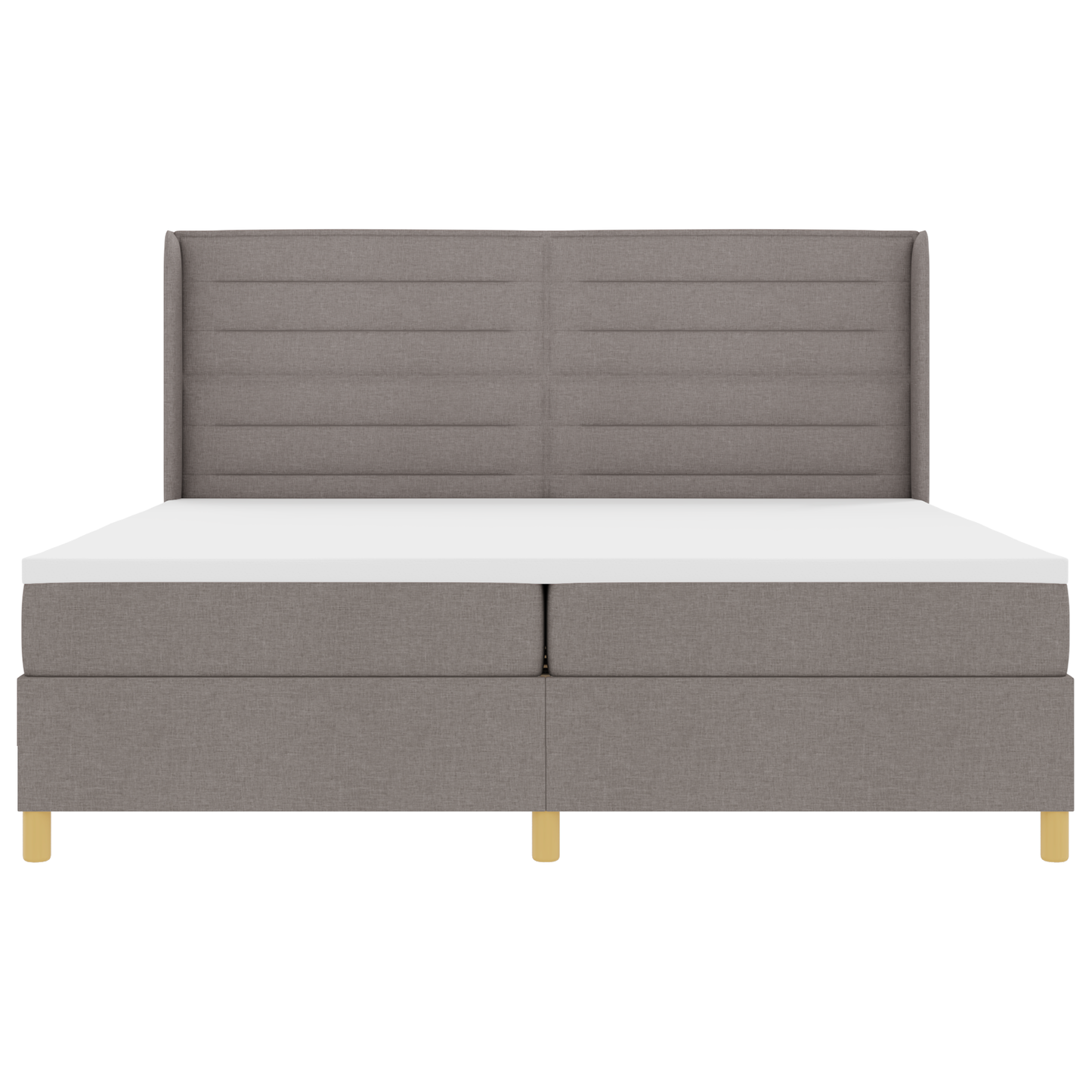 Boxspringbed met matras en LED stof taupe 200x200 cm