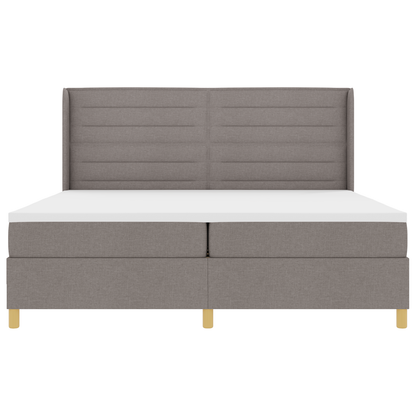 Boxspringbed met matras en LED stof taupe 200x200 cm
