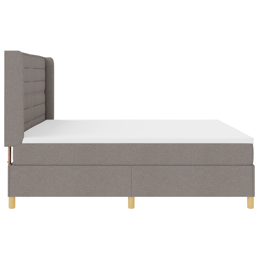 Boxspringbed met matras en LED stof taupe 200x200 cm
