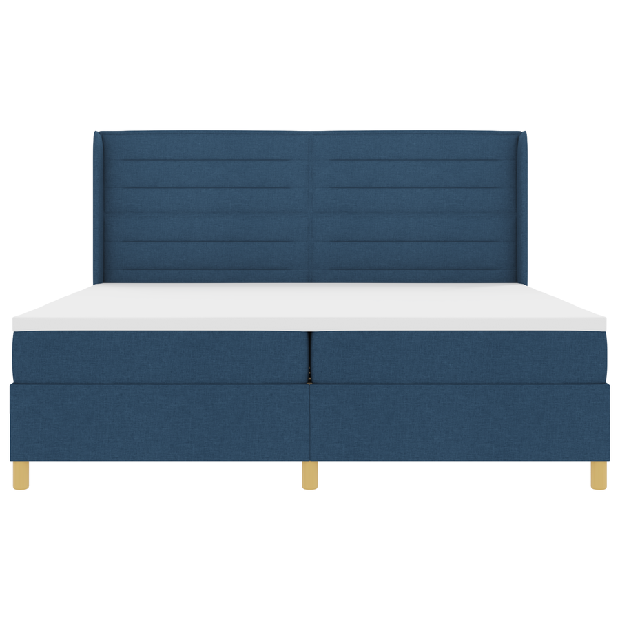 Boxspringbed met matras en LED stof blauw 200x200 cm