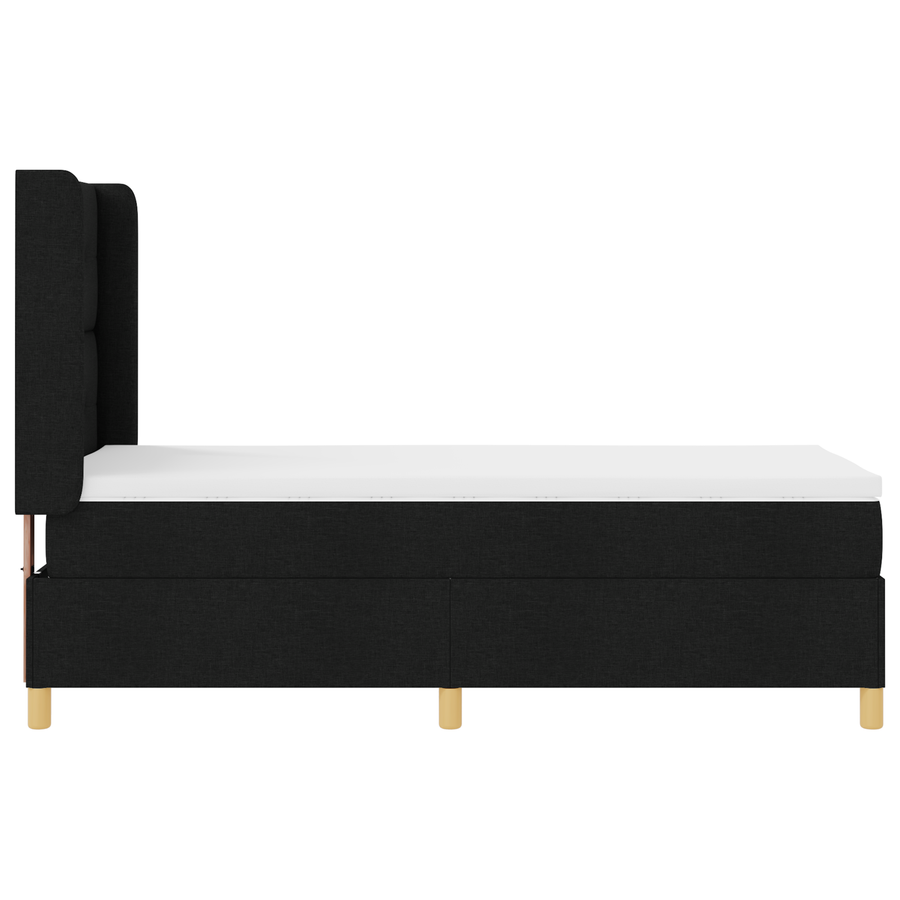 Boxspringbed met matras en LED stof zwart 80x200 cm