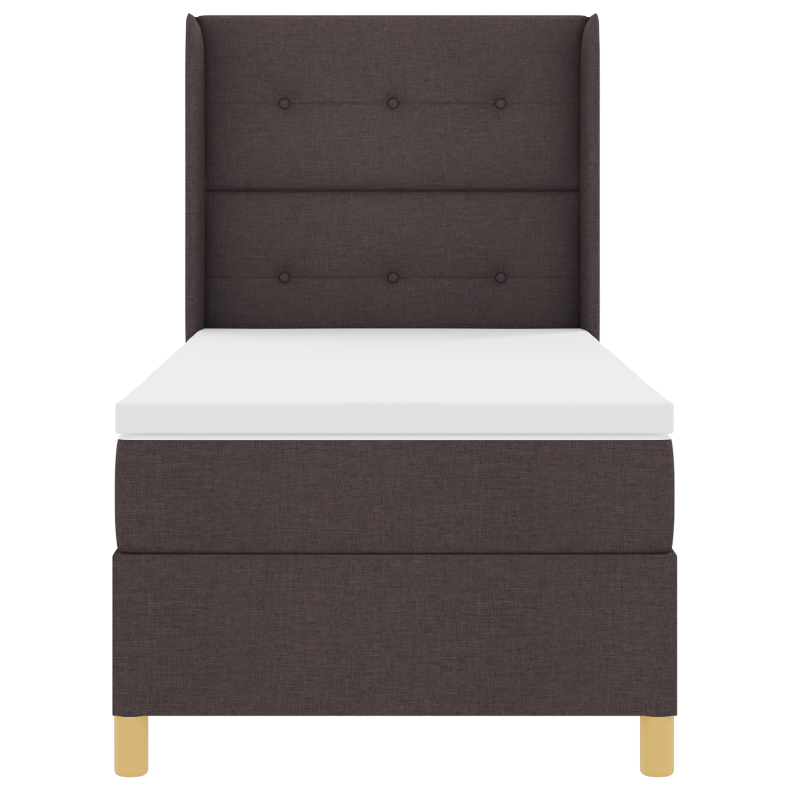 Boxspringbed met matras en LED stof donkerbruin 80x200 cm