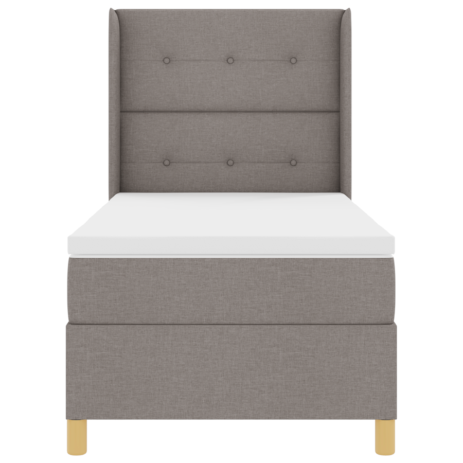 Boxspringbed met matras en LED stof taupe 80x200 cm