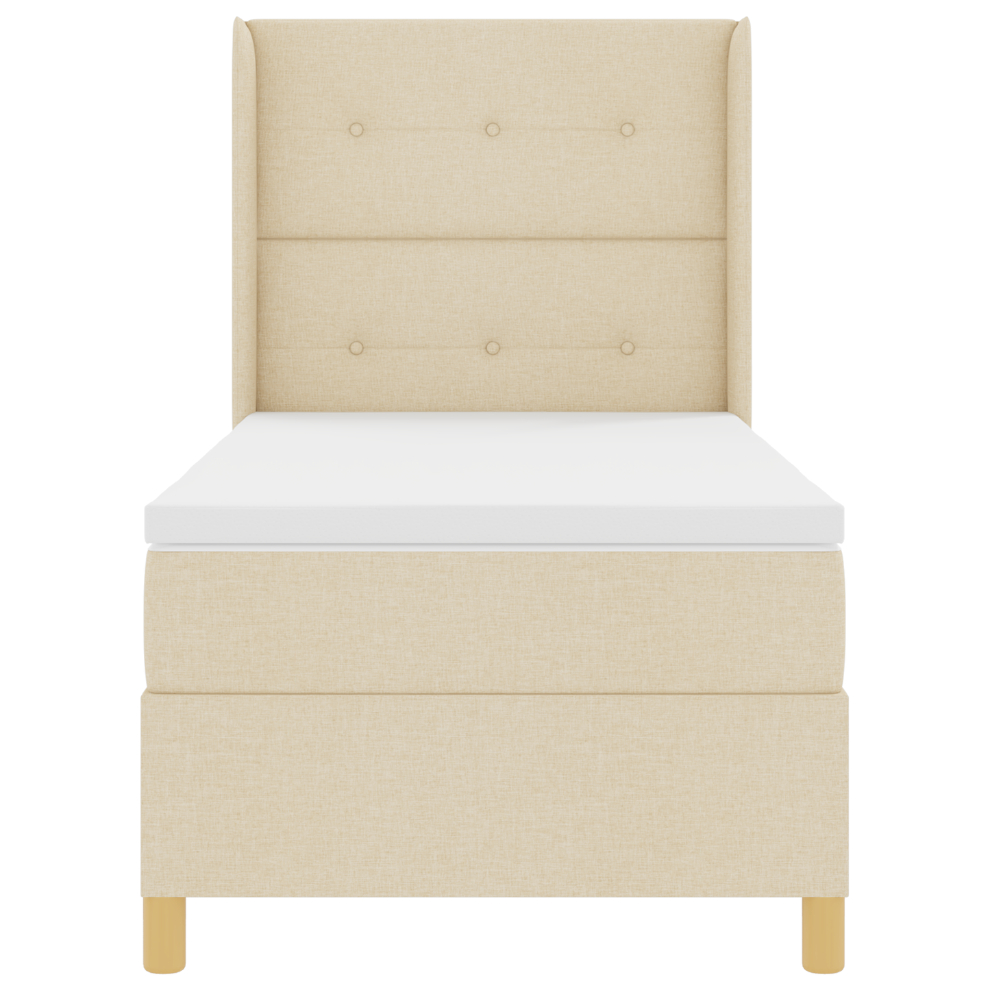 Boxspringsbed met matras en LED stof crèmekleurig 80x200 cm