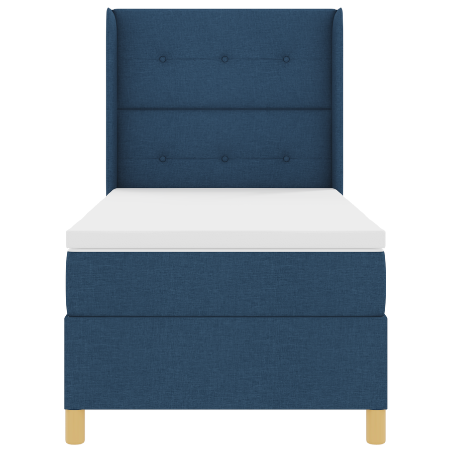 Boxspringbed met matras en LED stof blauw 80x200 cm