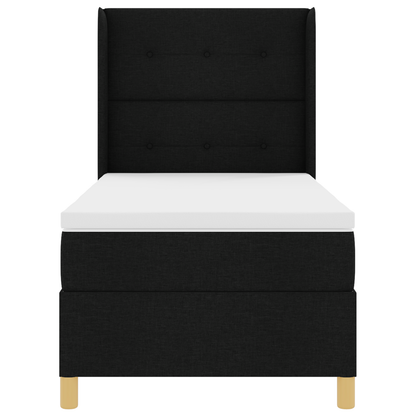 Boxspringbed met matras en LED stof zwart 90x190 cm