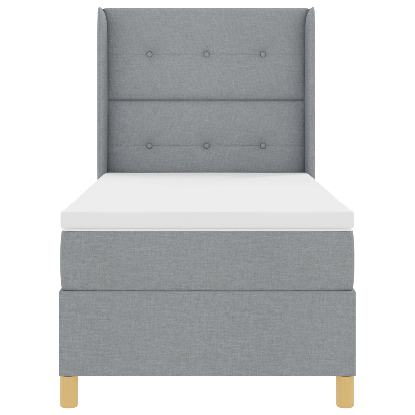 Boxspringbed met matras en LED stof lichtgrijs 90x200 cm