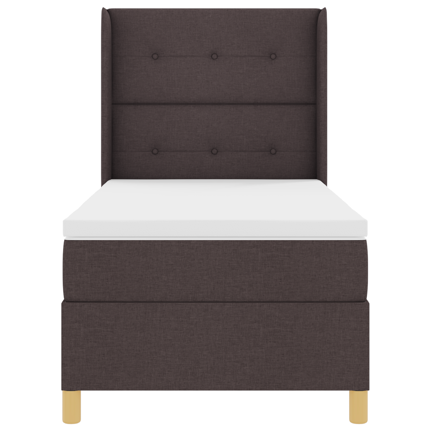 Boxspringbed met matras en LED stof donkerbruin 90x200 cm