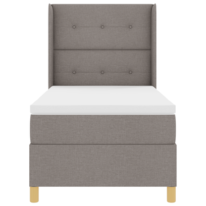 Boxspringbed met matras en LED stof taupe 90x200 cm
