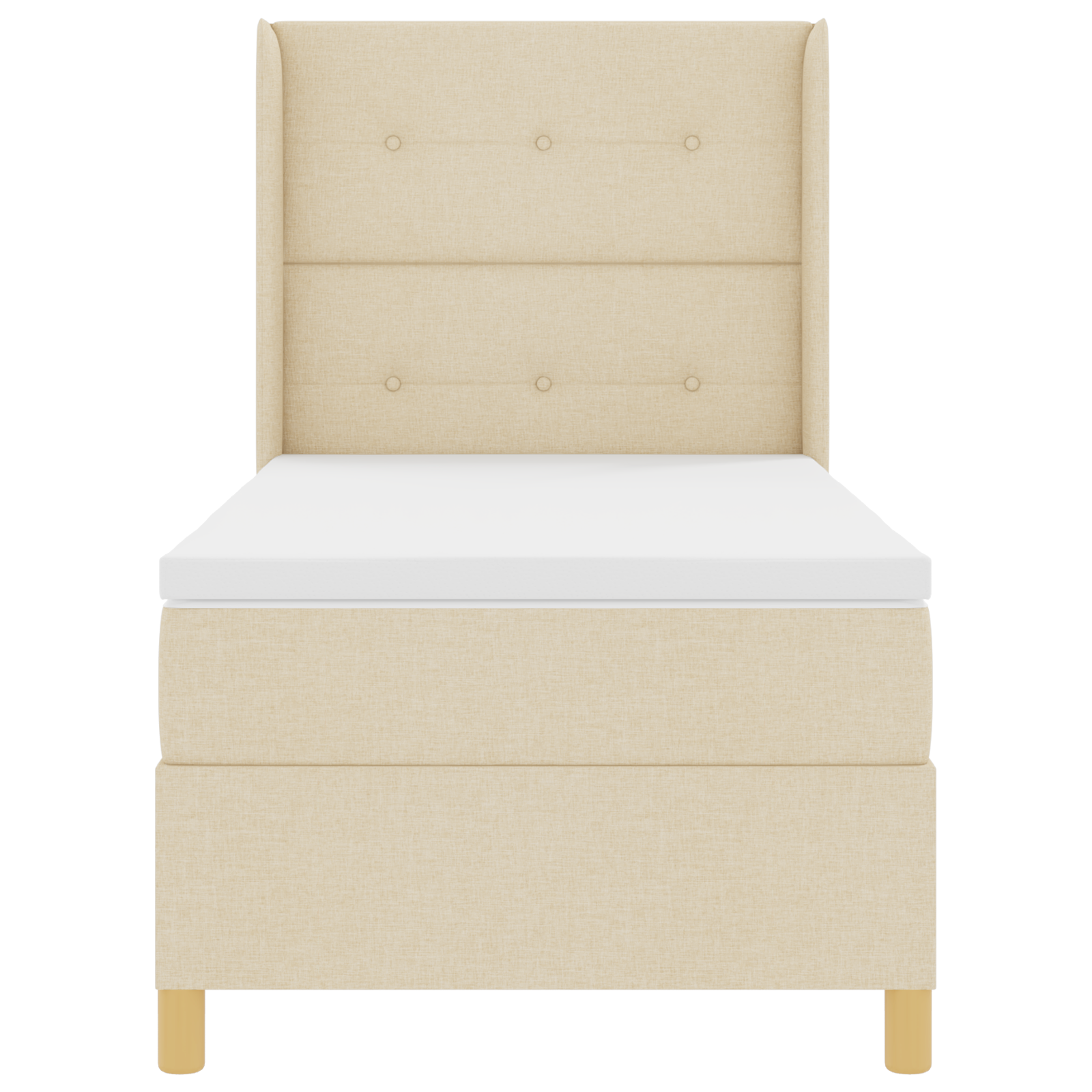 Boxspringbed met matras en LED stof crèmekleurig 90x200 cm