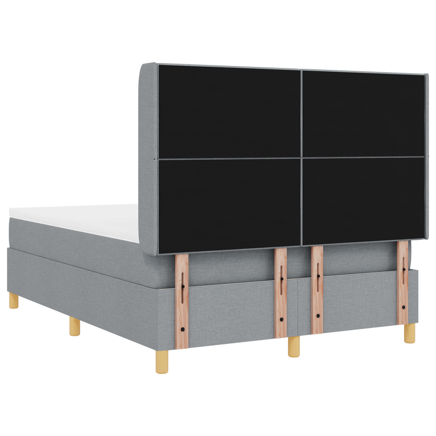 Boxspringbed met matras en LED stof lichtgrijs 140x190 cm