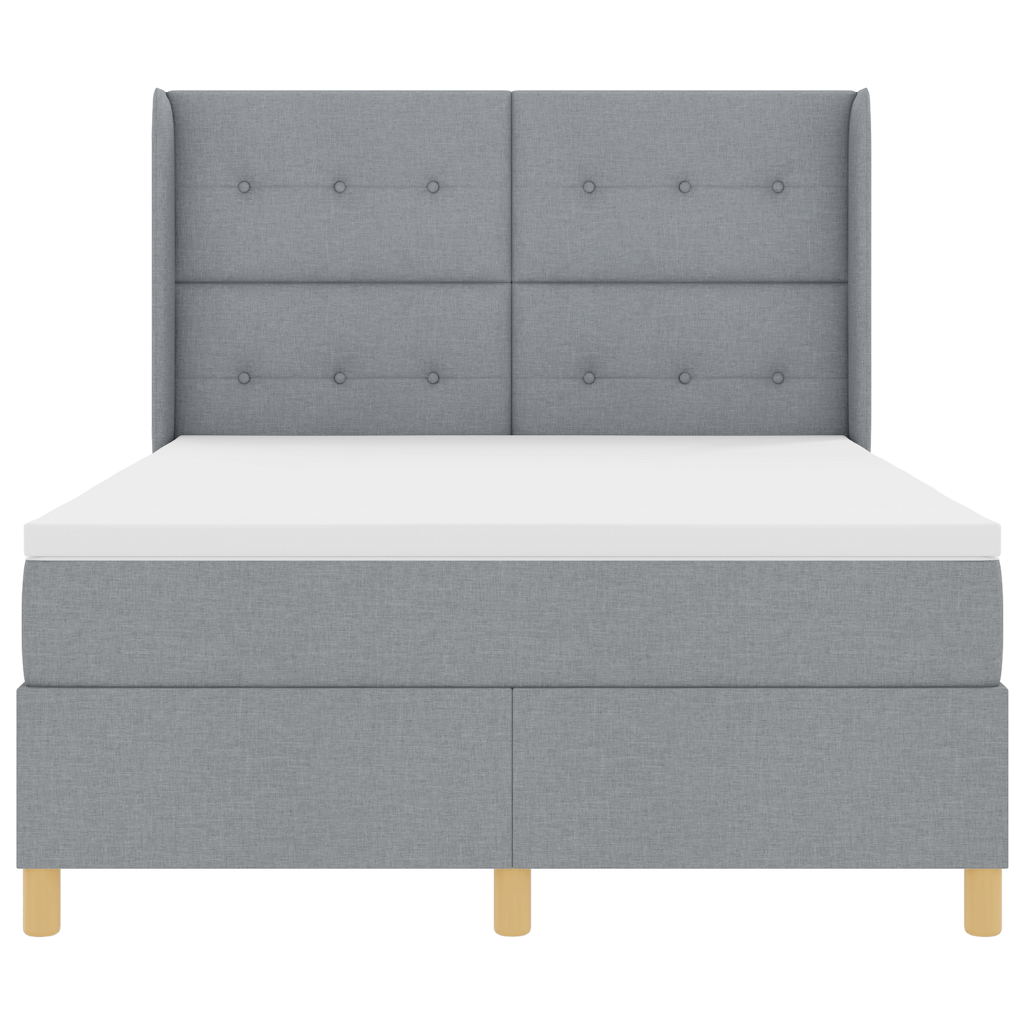 Boxspringbed met matras en LED stof lichtgrijs 140x190 cm