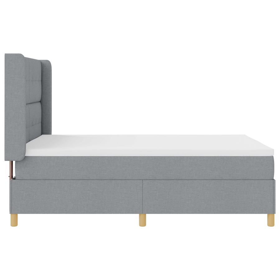 Boxspringbed met matras en LED stof lichtgrijs 140x190 cm