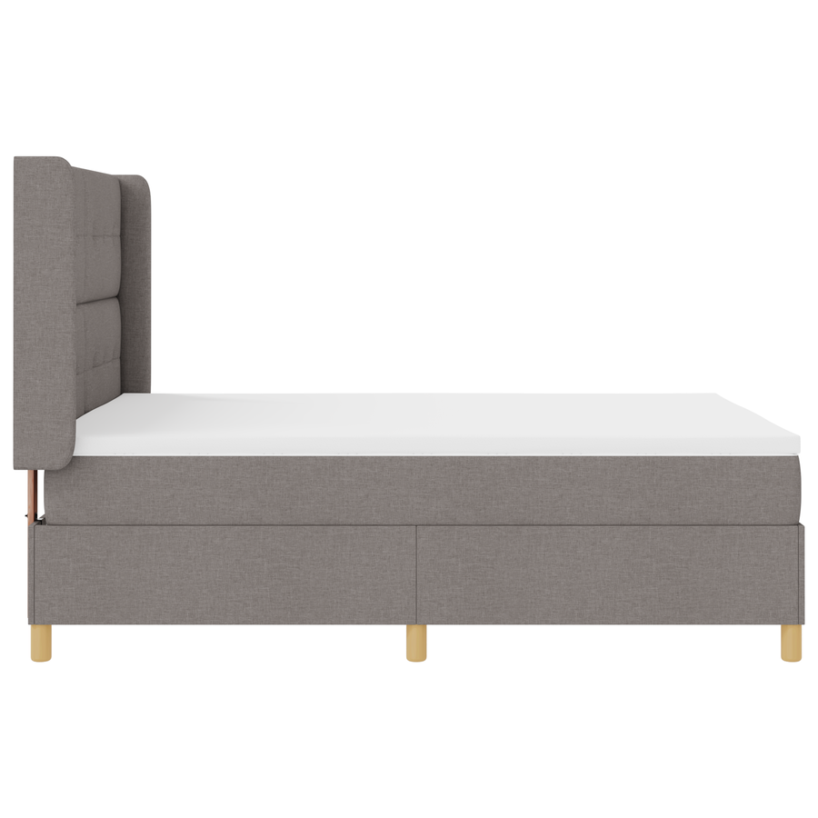 Boxspringbed met matras en LED stof taupe 140x190 cm