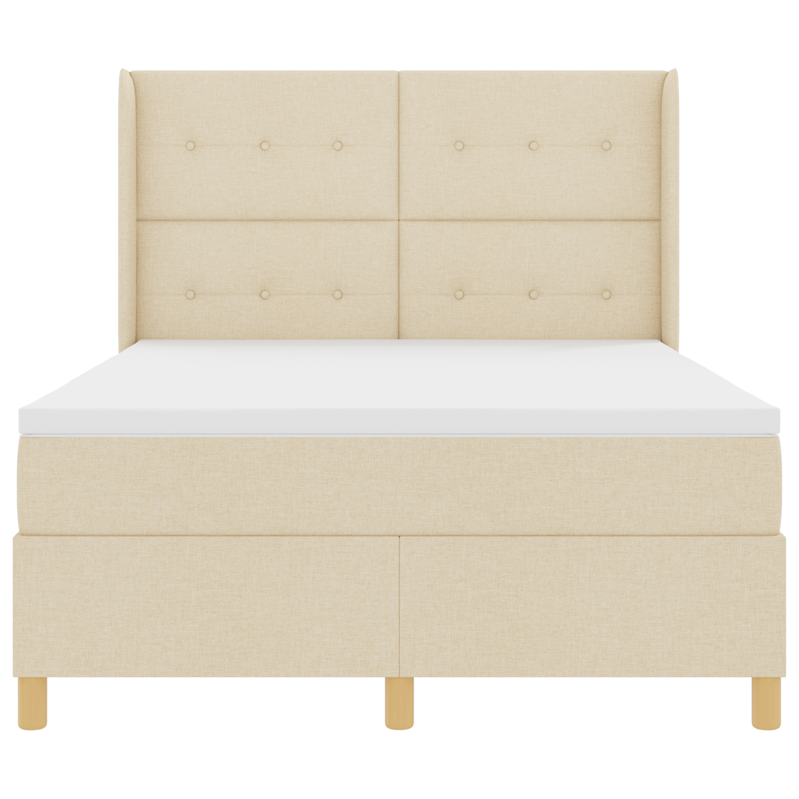 Boxspringbed met matras en LED stof crèmekleurig 140x190 cm
