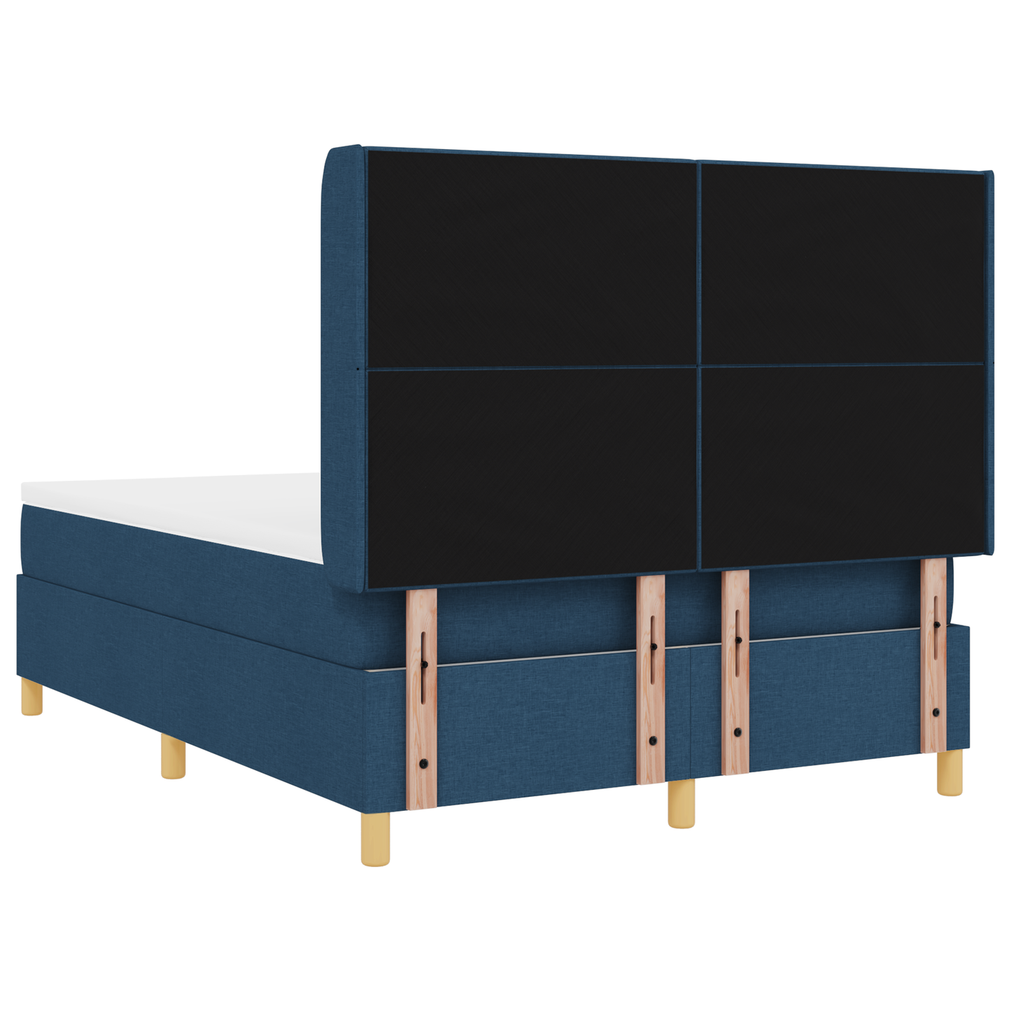 Boxspringbed met matras en LED stof blauw 140x190 cm