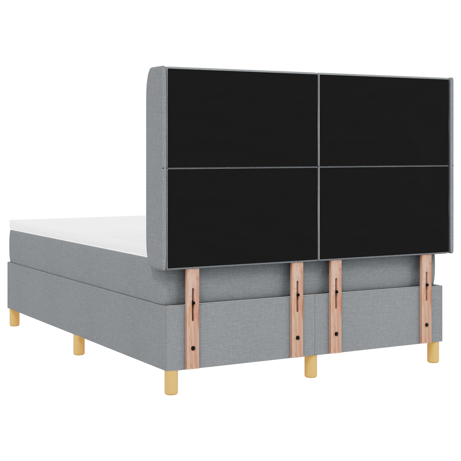 Boxspringbed met matras en LED stof lichtgrijs 140x200 cm