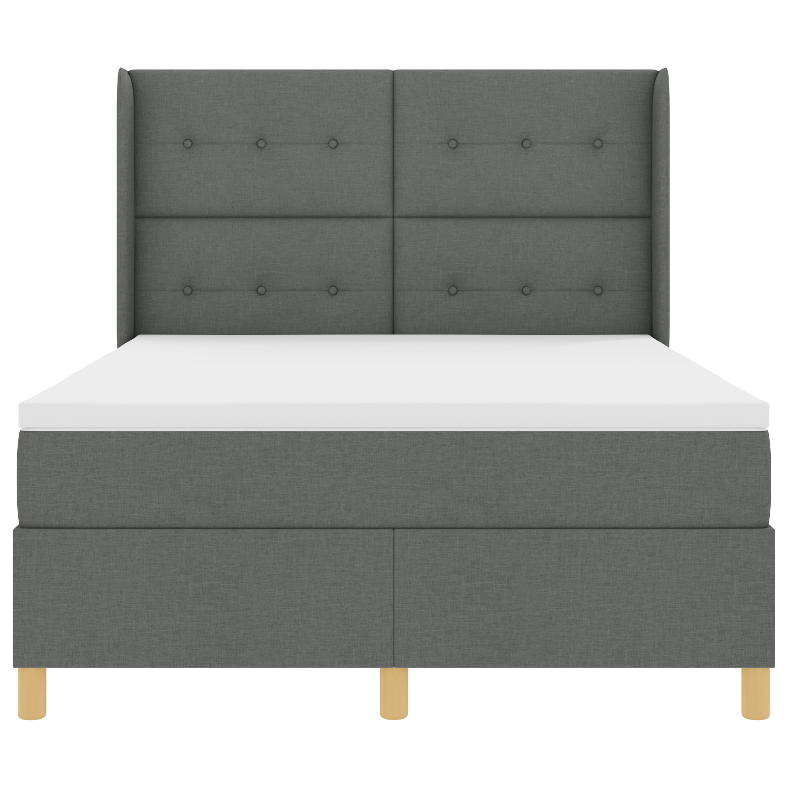 Boxspringbed met matras en LED stof donkergrijs 140x200 cm