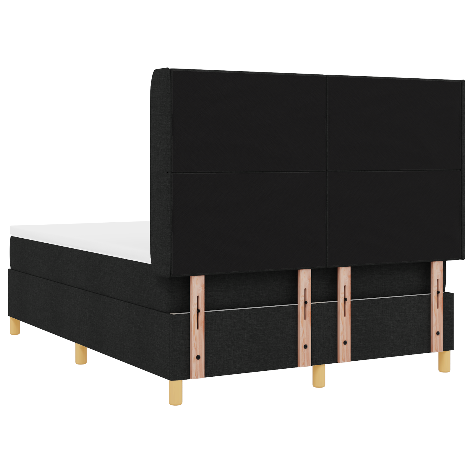 Boxspringbed met matras en LED stof zwart 140x200 cm