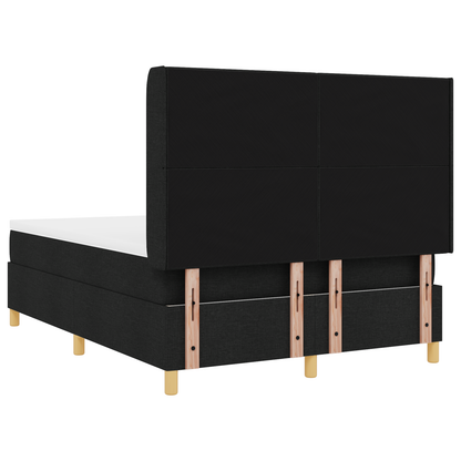 Boxspringbed met matras en LED stof zwart 140x200 cm