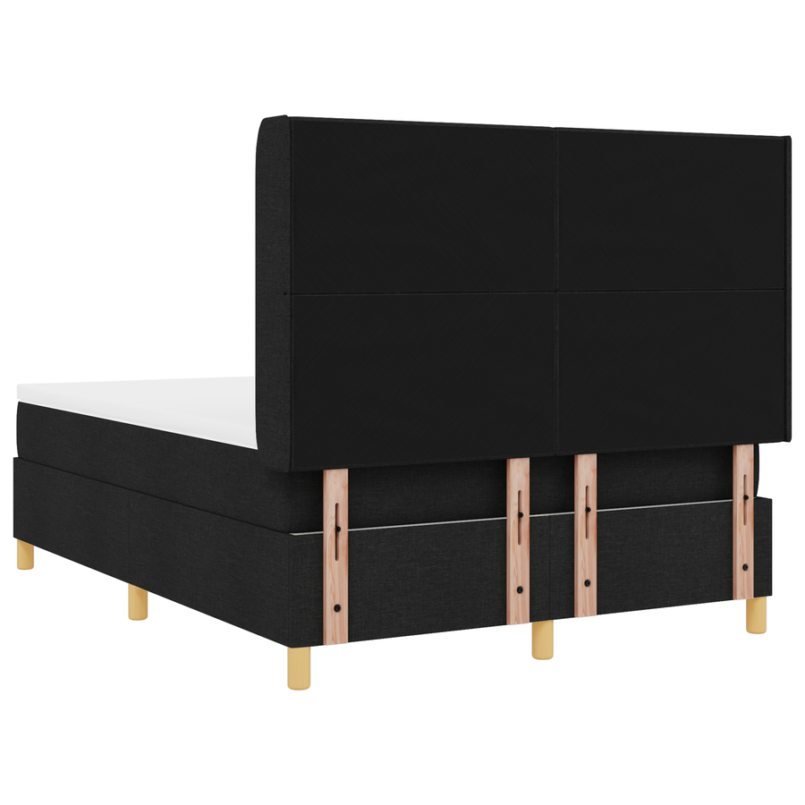 Boxspringbed met matras en LED stof zwart 140x200 cm