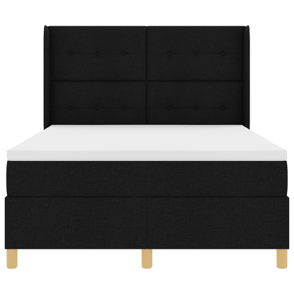 Boxspringbed met matras en LED stof zwart 140x200 cm